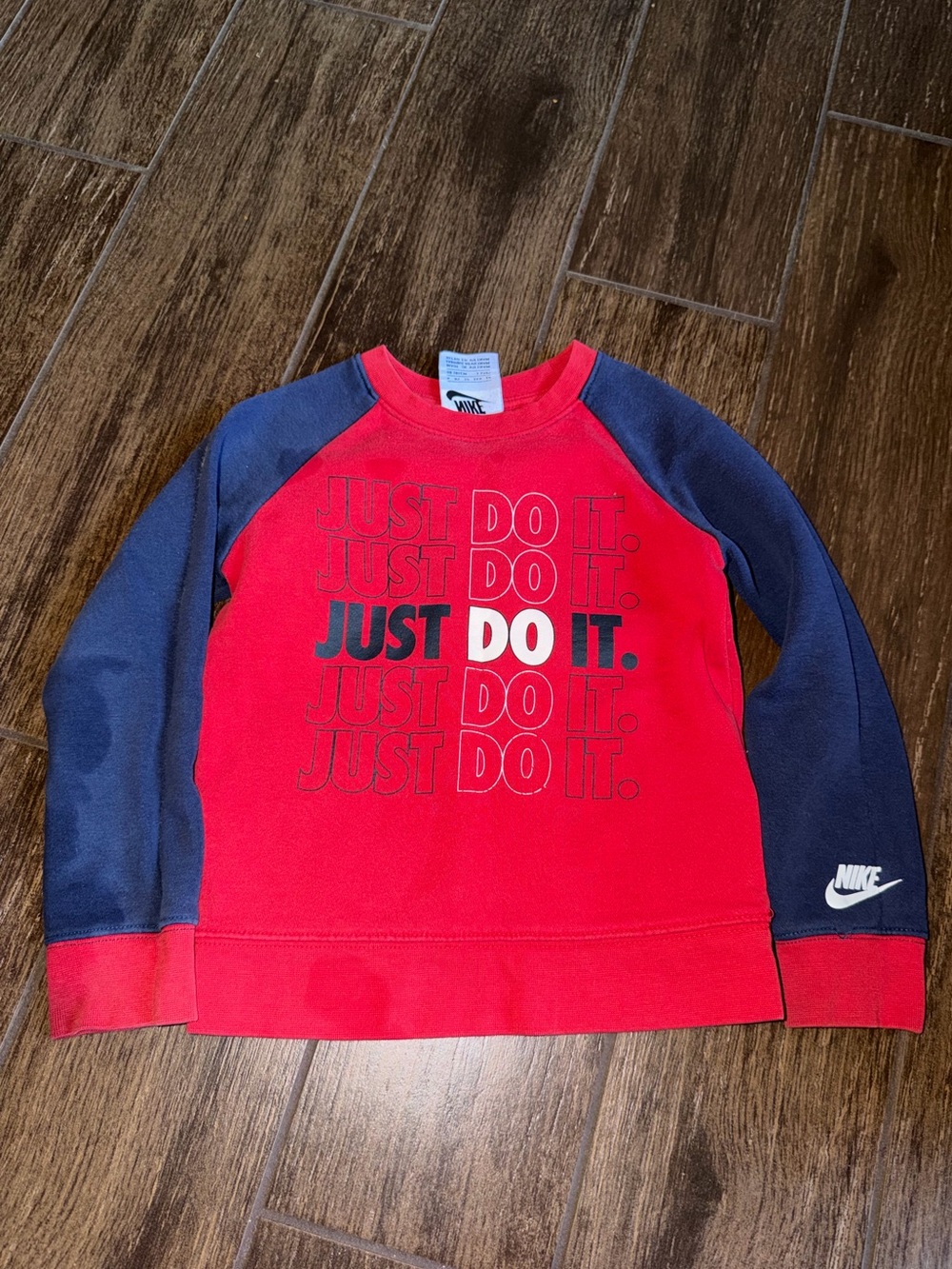 Nike Red & Navy 'Just Do It' Kids Sweatshirt